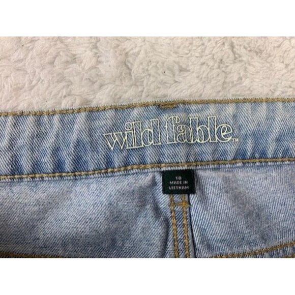 Wild Fable Size 10 Womens Shorts High Rise Cut Off Light Wash Cotton - Picture 2 of 4